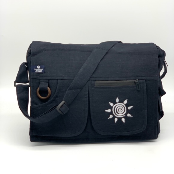 Cotton Laptop Bag Swirl Embroidery - Picture 2 of 11